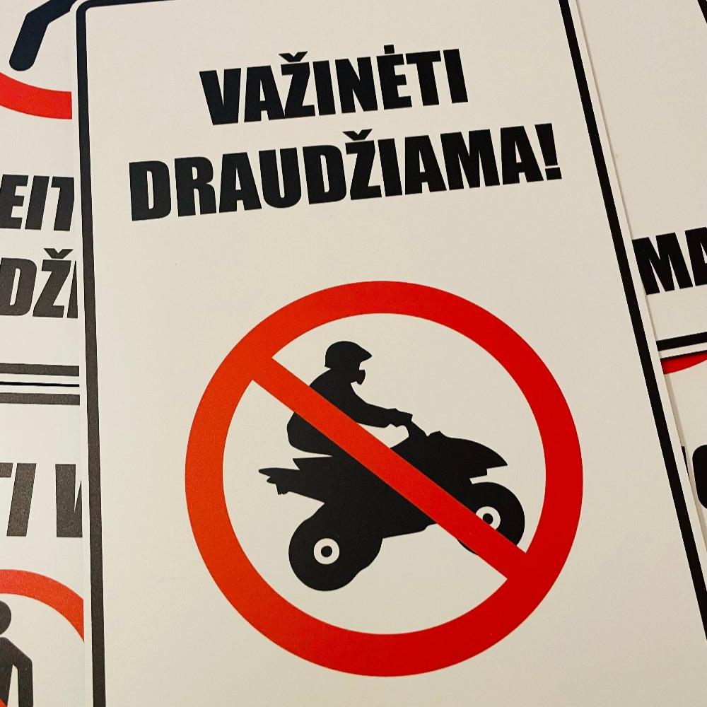 važinėti su keturračiais draudžiama