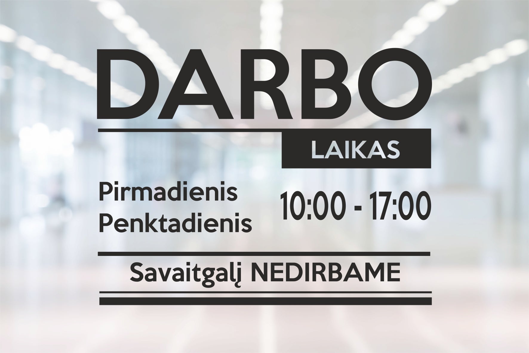 Verslo lipdukas "Darbo laikas" ant durų