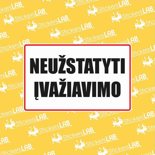 ŽENKLAS LIPDUKAS NEUŽSTATYTI ĮVAŽIAVIMO