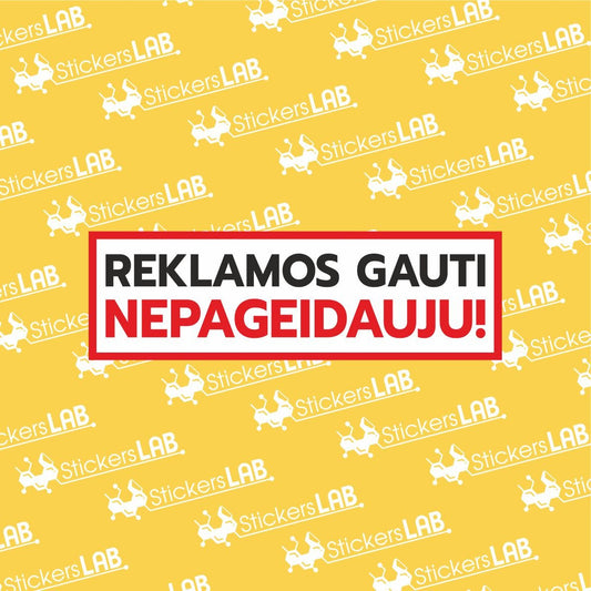 Lipdukas pašto dėžutei "REKLAMOS GAUTI NEPAGEIDAUJU!" - StickersLAB