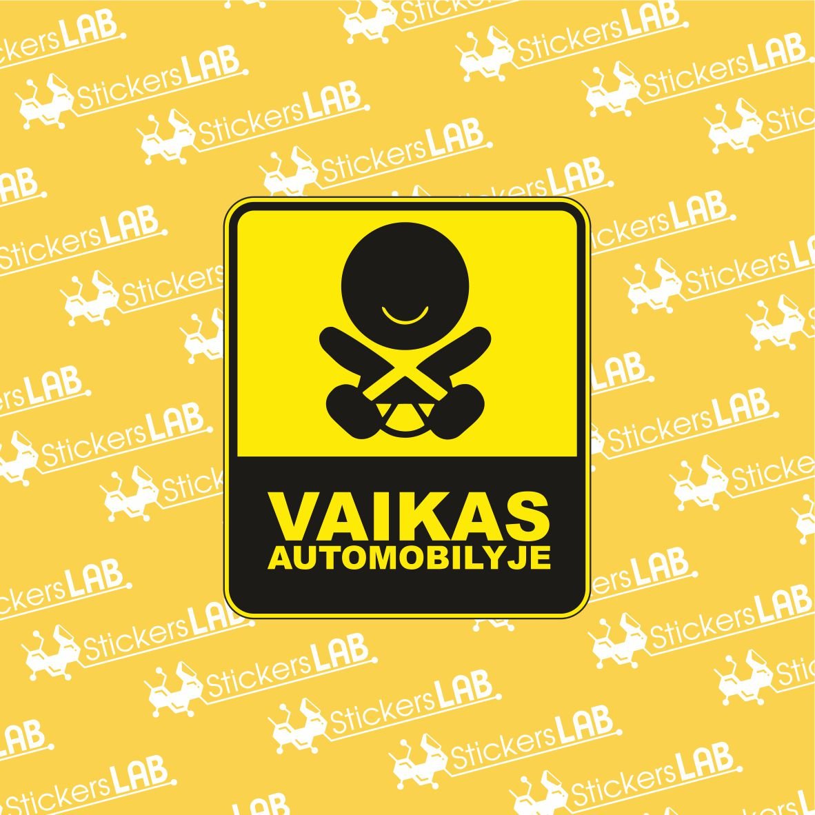 Lipdukas "Vaikas automobilyje" (VA6) - StickersLAB