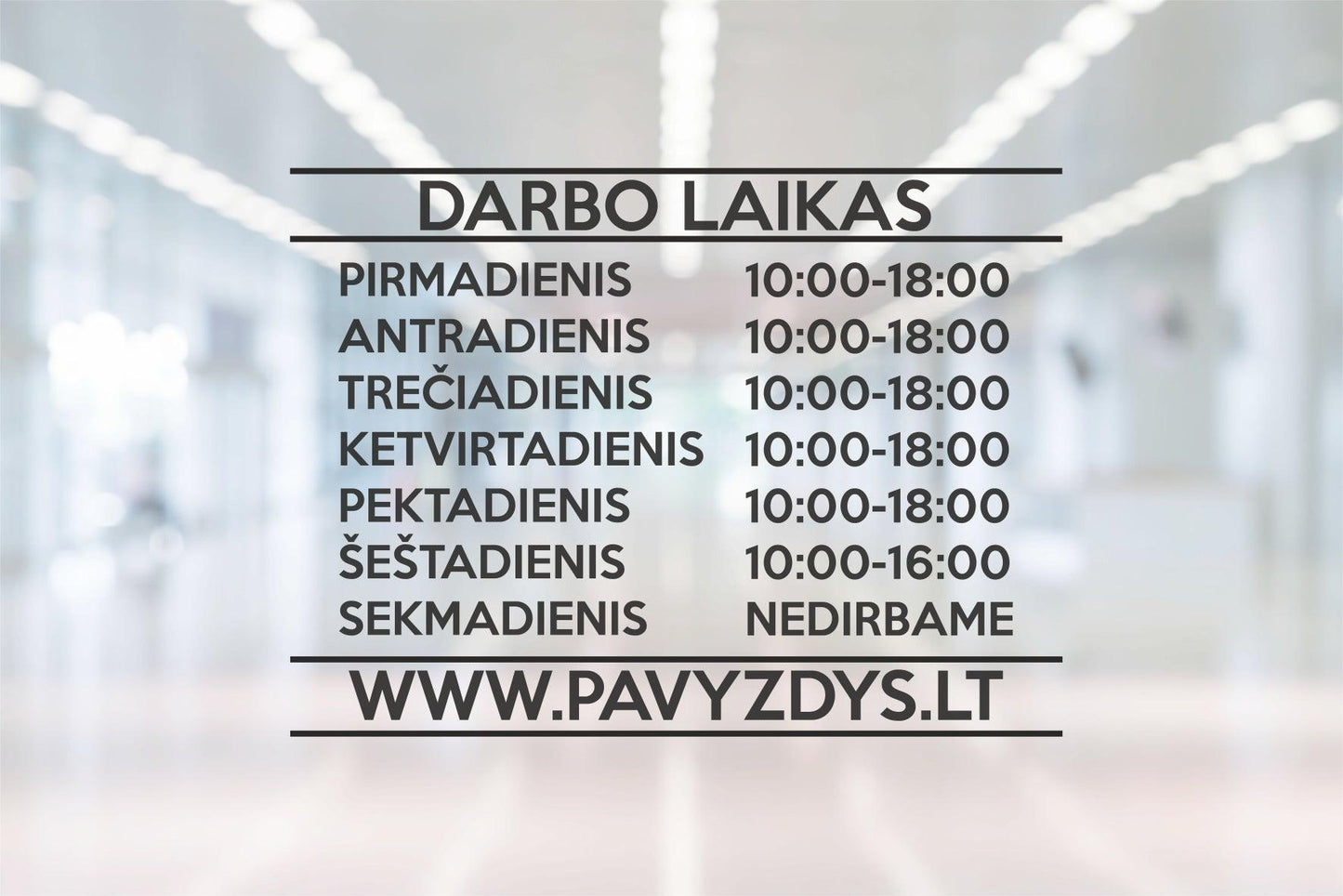 Verslo lipdukas "Darbo laikas" ant durų