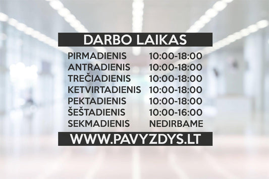 Lipdukas "Darbo laikas" ant durų (DL11) - StickersLAB