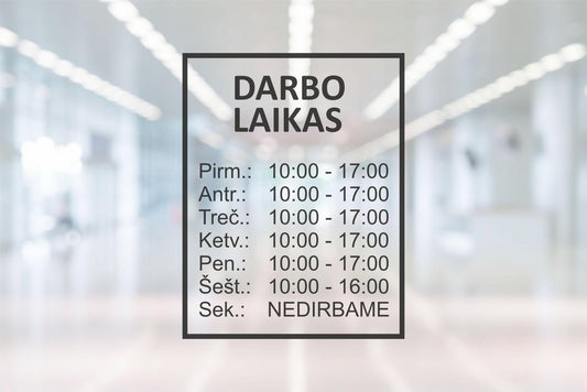 Lipdukas Darbo laikas