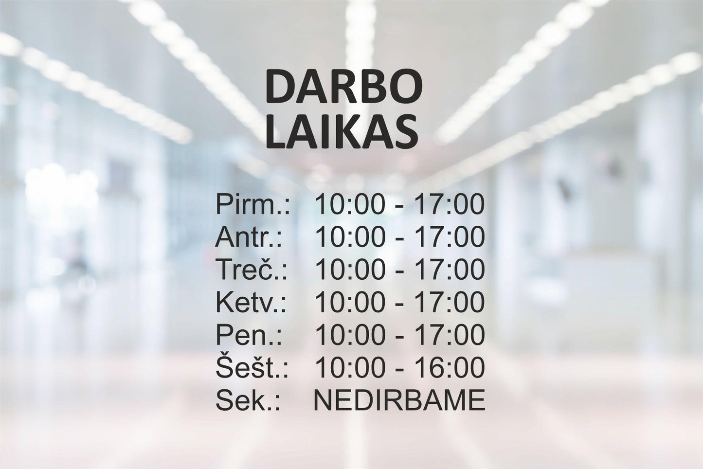 Lipdukas "Darbo laikas" ant durų (DL6) - StickersLAB