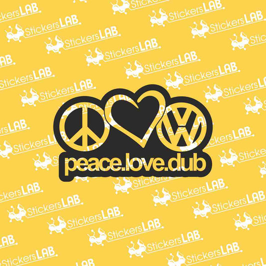 Lipdukas VW "Peace love dub" - StickersLAB