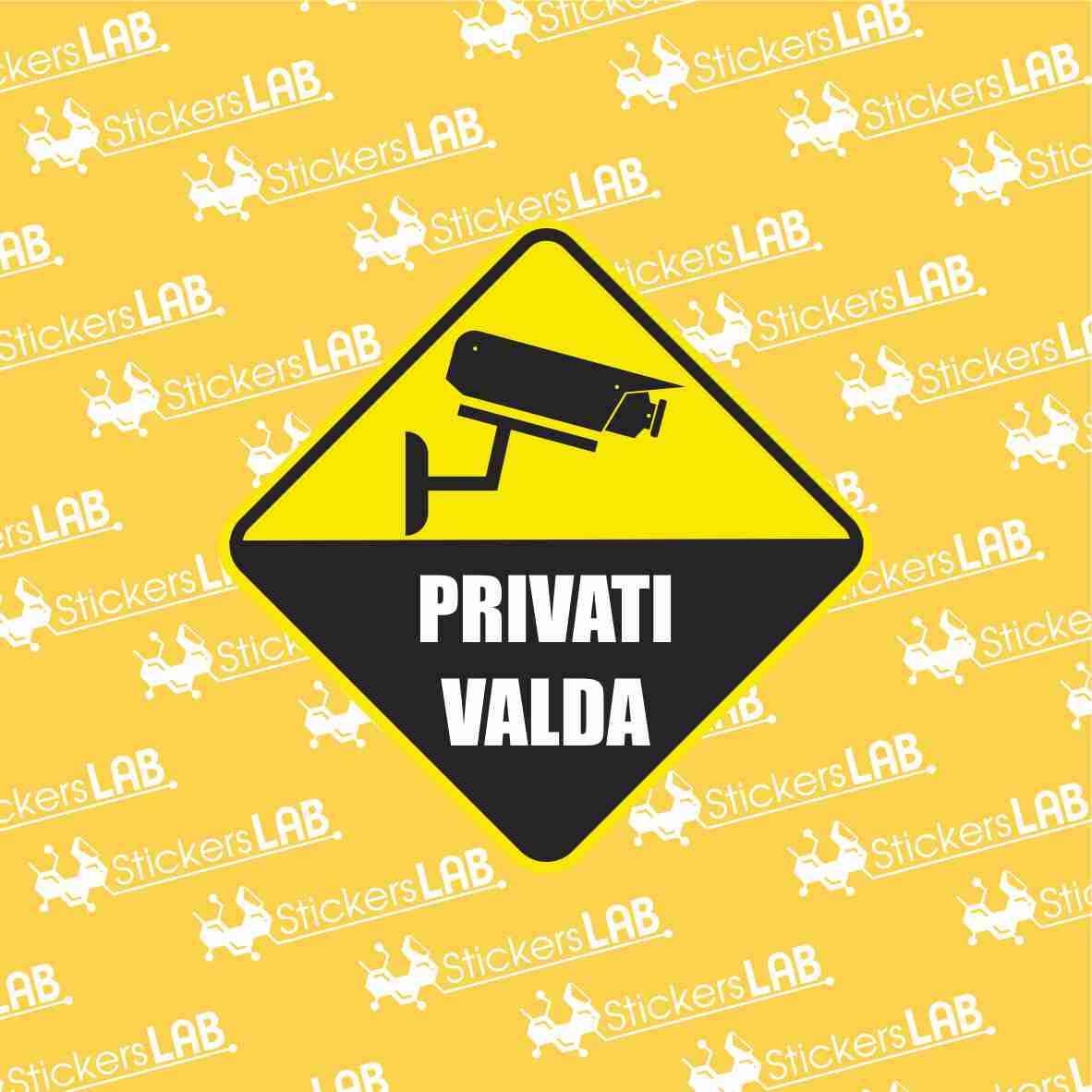 privati valda geltonas ženklas